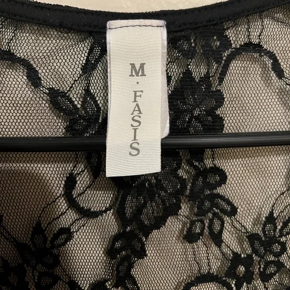 M•FASIS Black Lace Sleeveless Duster- Size XL - Picture 5 of 6